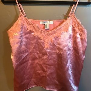 Pink silk top